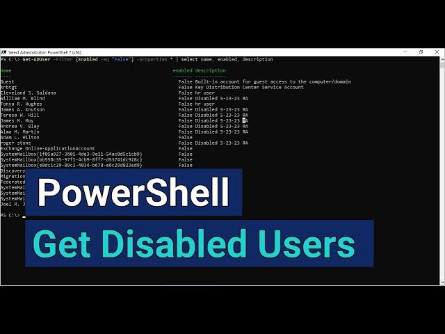 PowerShell Get Disabled Users from Active Directory