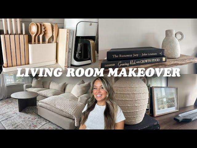 NEW!! LIVING ROOM DECORATE WITH ME / neutral decor ideas, fall decor ideas, hobby lobby haul