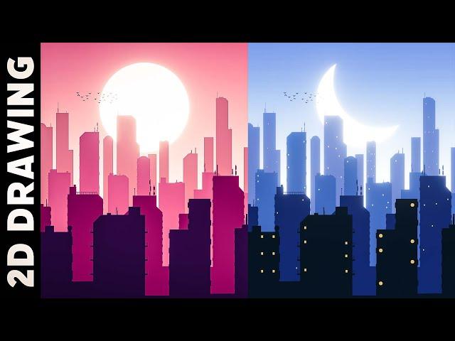 How to EASILY Draw 2D Cityscapes in Photoshop ep. 07