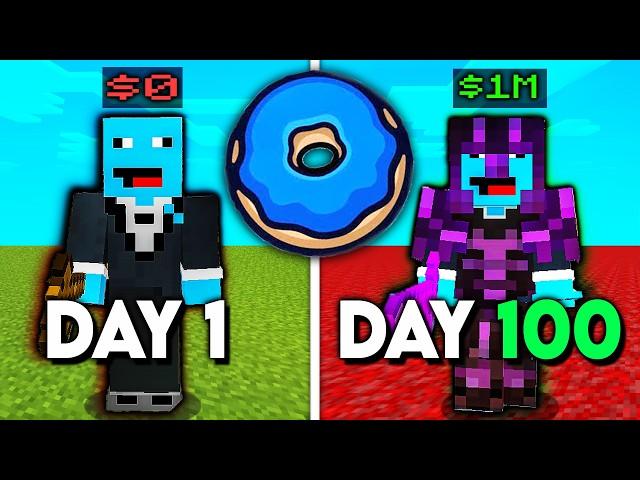 I Survived 100 Days on the NEW Donut SMP...Can I get rich?