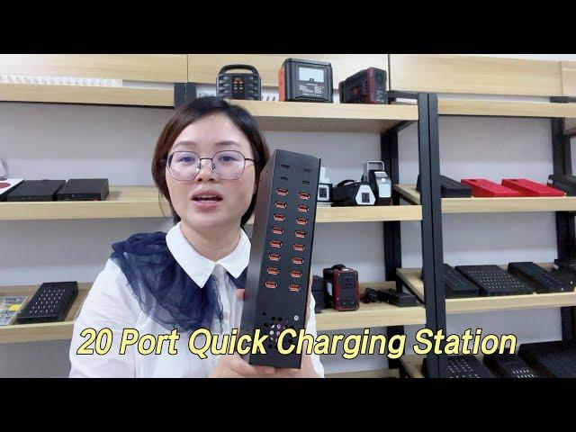 Efficient and Versatile - 20-Port Quick Charging Station