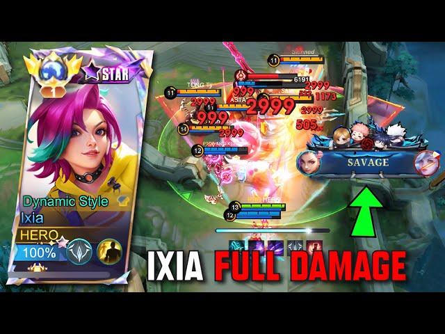 i use this IXIA NEW BEST FULL DAMAGE BUILD EMBLEM 2024 and this happen  - MLBB