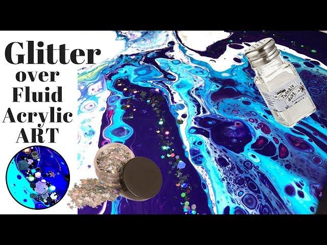 Flipping Cups of Fluid ART Acrylic Pouring with Twinkle Dust Glitter