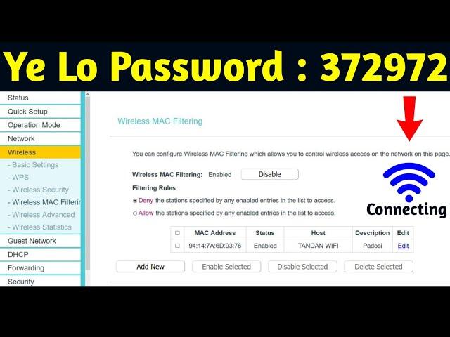 how to filter mac address in tp link router | Easy Steps to Setup MAC Filtering in a New Router TP-