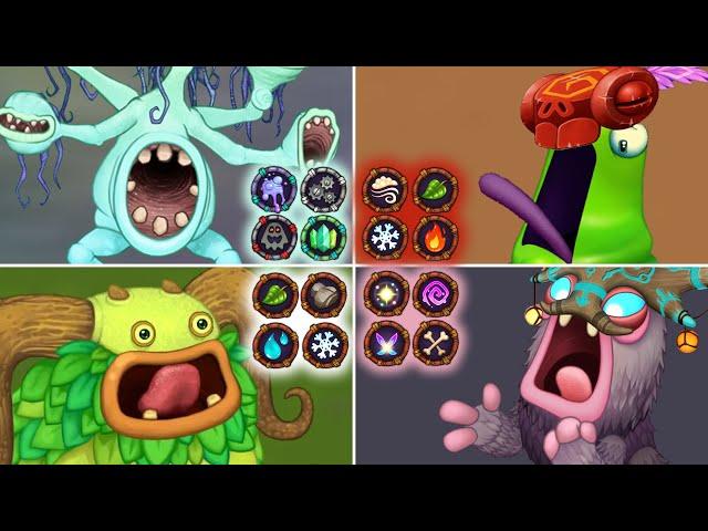 Quad Element Monsters - All Islands and Common/Rare/Epic | My Singing Monsters