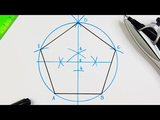 How to draw a pentagon - Method 3