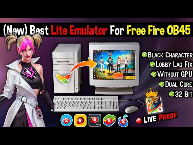 Live Proof!! 2GB Ram Free Fire OB45 Emulator is Here | NO VT | Fix OpenGL | Dual Core PC