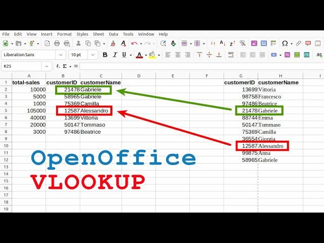 Open Office LibreOffice VLOOKUP tutorial • Find values ​​from another table