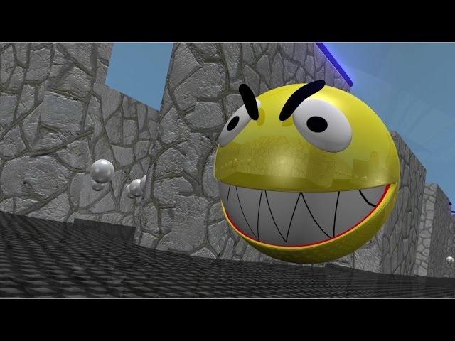 Short video with pac man 3D