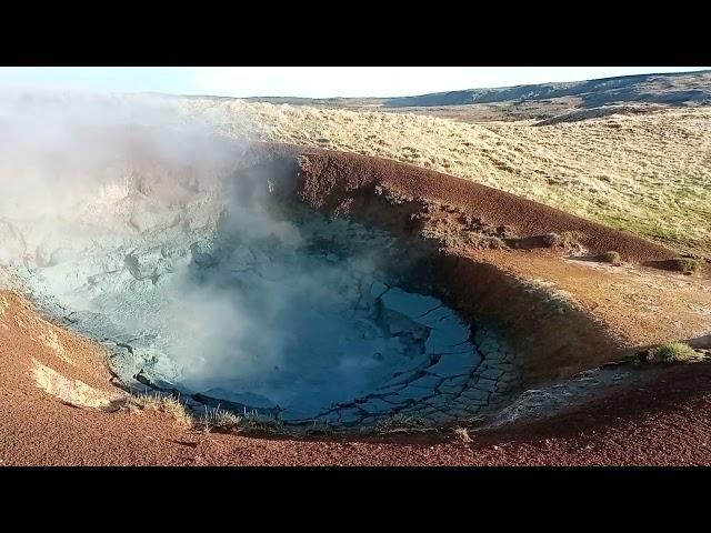 Iceland. Reykjadalur Valley hike, on the way to the hot river, Hveragerdi.