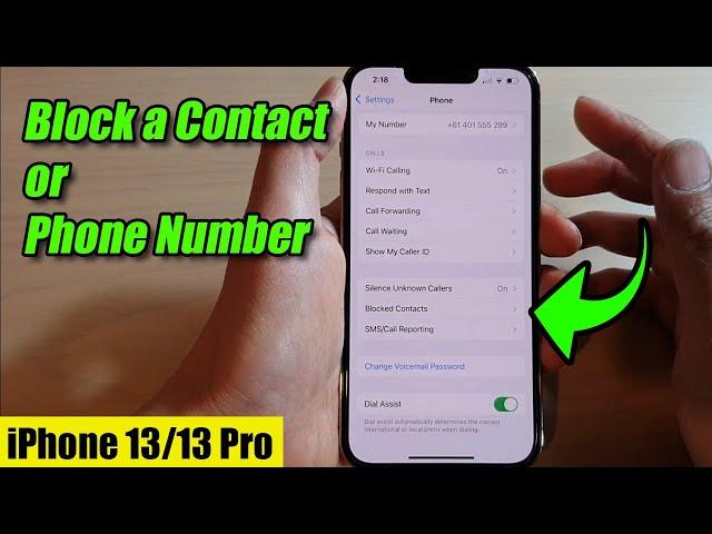 iPhone 13/13 Pro: How to Block a Contact/Phone Number