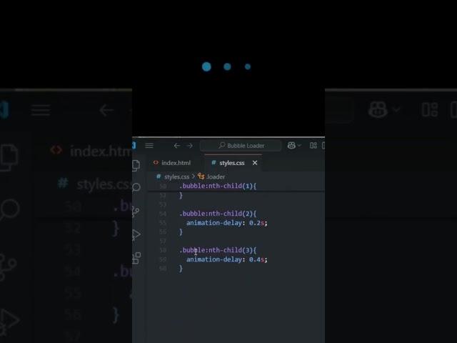 Stunning Bubble Pop Loader Animation in HTML & CSS #shorts #html #css #animation