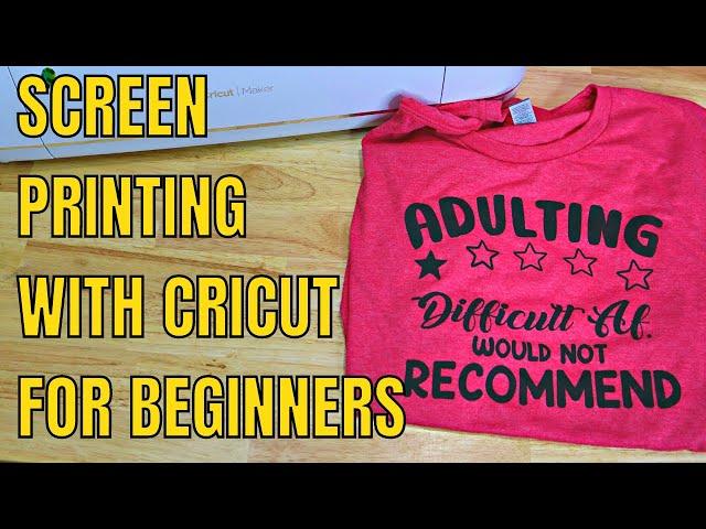 How to screen print with your cricut using vinyl Screen Printing for beginners easy DIY tshirt