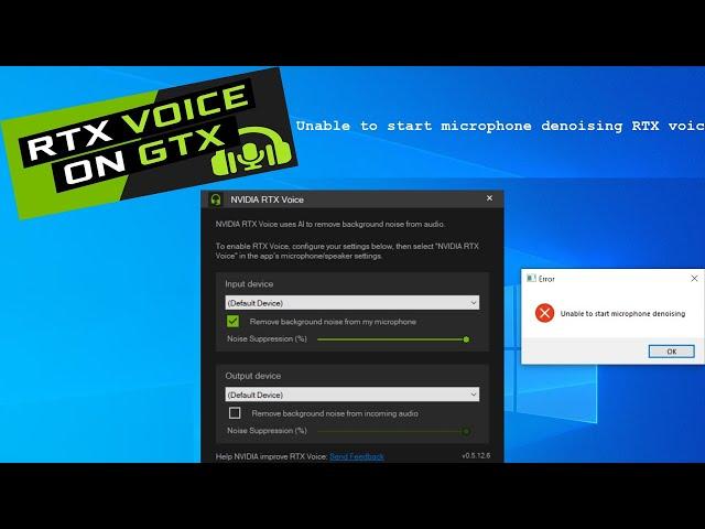 Unable to start microphone denoising RTX voice Solution | GForce  RTX Voice |