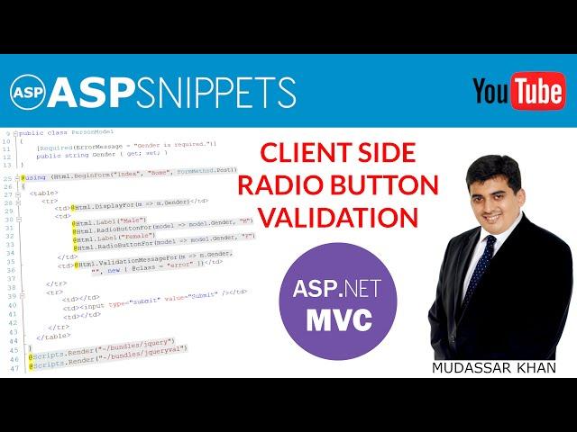 Client Side RadioButton validation in ASP.Net MVC
