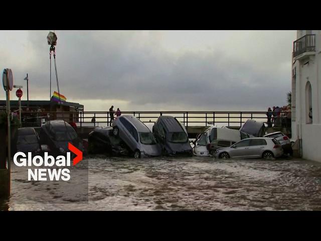 Spain floods: Intense rains sweep away Catalonia cars, days after Valencia catastrophe