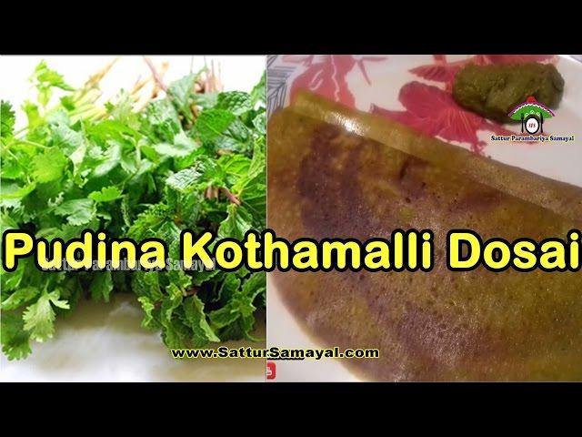 Pudina Kothamalli Dosai|புதினா கொத்தமல்லி தோசை | Tamil | -  Sattur Parambariya Samayal