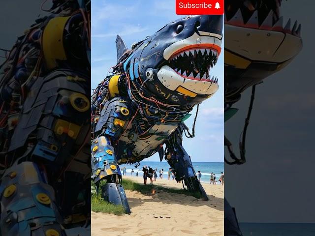 NGERI ROBOT IKAN HIU TRANSFORMER  #animals #amazinganimals #shark #hiu #asmr #megalodon #paus