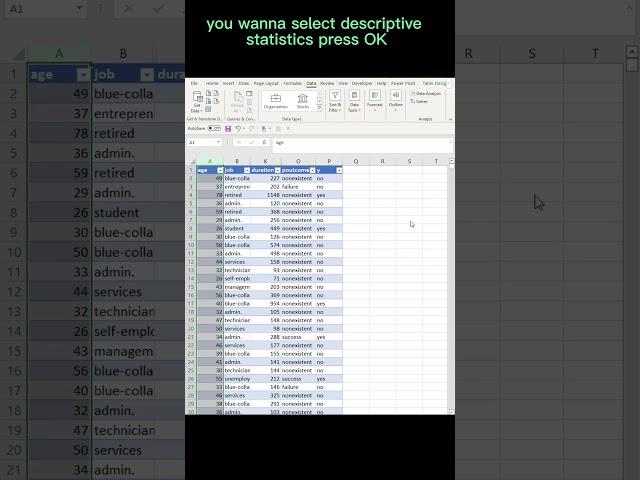 Data Analysis Excel Descriptive Statistics Tutorial