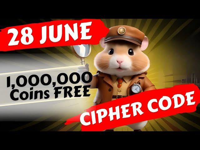 Hamster Kombat Daily Cipher Today 1M Coins 28 June 2024 i Hamster kombat morse code TODAY #Cipher