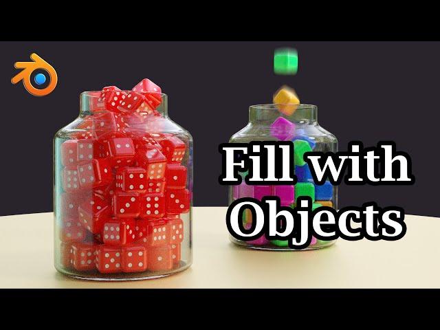 Fill Objects With Other Objects | Falling Cubes Inside Glass Jar | Rigid Body Physics In Blender