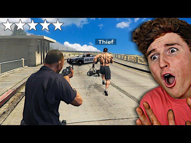 Playing GTA 5 As The POLICE In A 5 Star Chase.. (Mods)