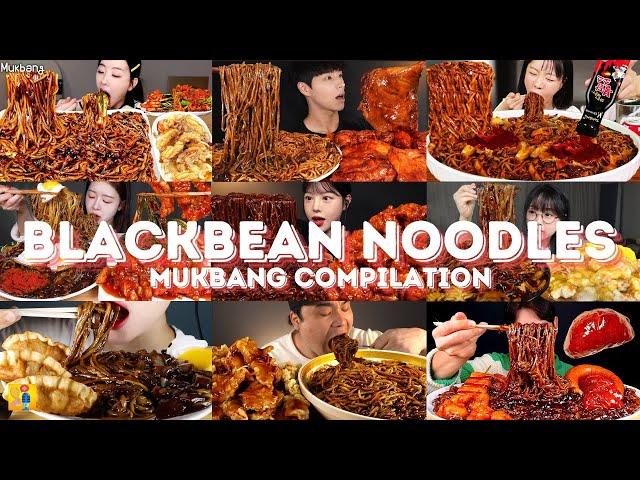 *1 HOUR* BLACKBEAN NOODLES MUKBANG *ASMR* COMPILATION |  BIG BITES | EATING SOUNDS | Jajangmyeon