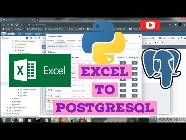 EXCEL TO POSTGRESQL USING PYTHON