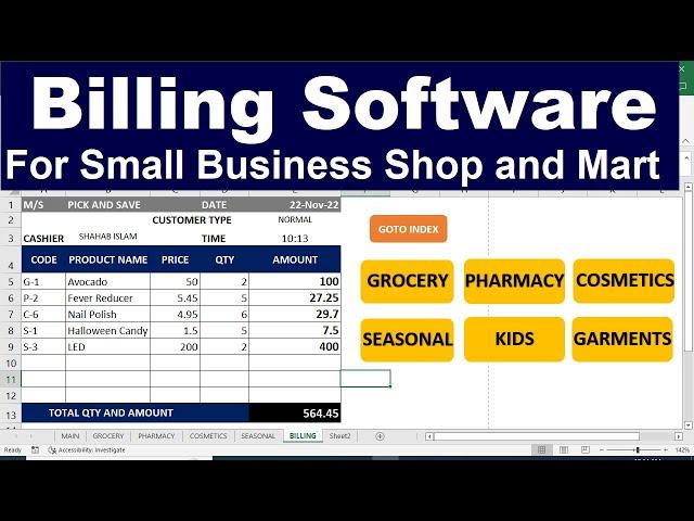 How To make fully automatic invoice billing software in excel.