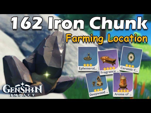 162 Iron Chunk Farming Route Locations ( Lokasi Farm Iron Chunk ) Genshin Impact