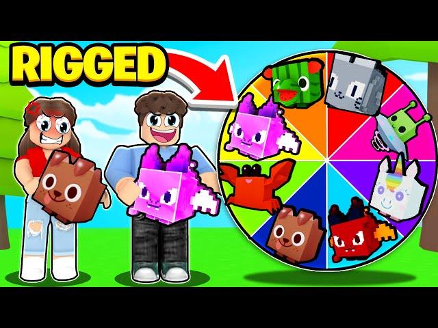 We Did The RANDOM PET CHALLENGE... But I RIGGED It (Roblox pet Simulator X)