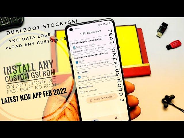 Install any custom GSI rom using DSU sideloader: No root No fastboot | Dualboot two different roms