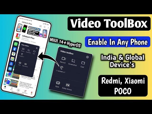 Xiaomi Video ToolBox Feature, Enable In Any Redmi, Xiaomi, POCO Device's, YouTube Screen Off Feature