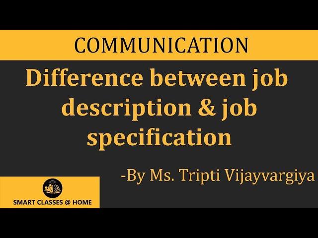 Difference between Job Description and Job Specification, BBA, MBA I Guru Kpo