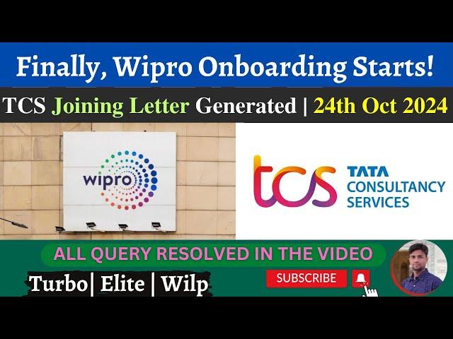 Wipro and TCS Onboarding Update | Joining: 24th Oct 2024 | Turbo, Elite, Wilp, SIM| Watch Now!️