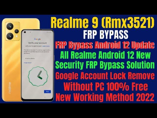 realme 9 (rmx3521) frp bypass google Account remove without password