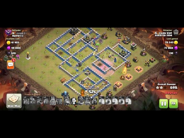 Clan War Best Attack linglong vs yuan