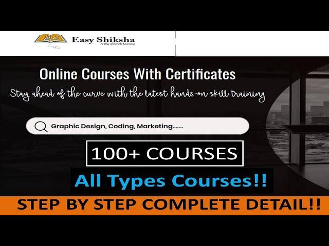 easy shiksha online certificate provider!! 100+ courses!! #easyshikshaonlinecourse  #aictecourses