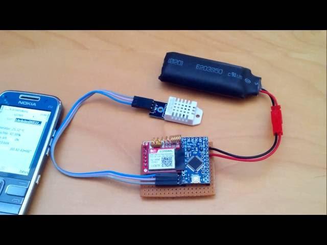 Arduino + GSM Module SIM800L + DHT + Remote Temperature Sensor