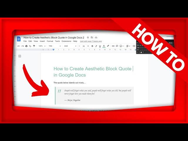 How to Create Aesthetic Block Quote in Google Docs using Coloured Line