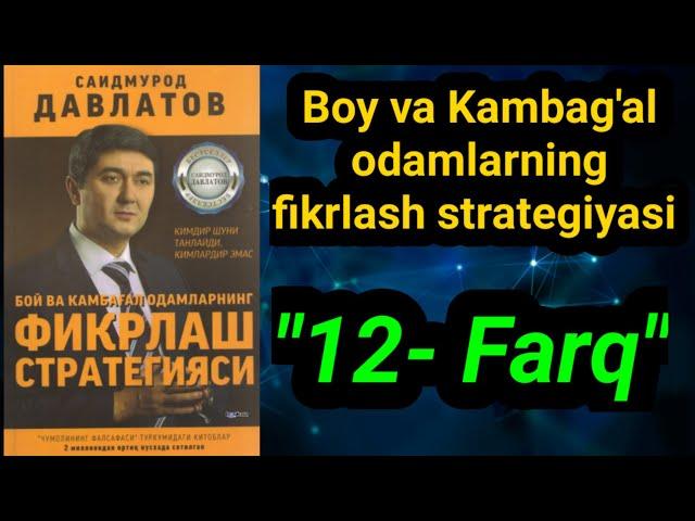 Boy va kambag'al odamlarning fikrlash strategiyasi Saidmurod Davlatov I Qahramon Akramov Audio kitob