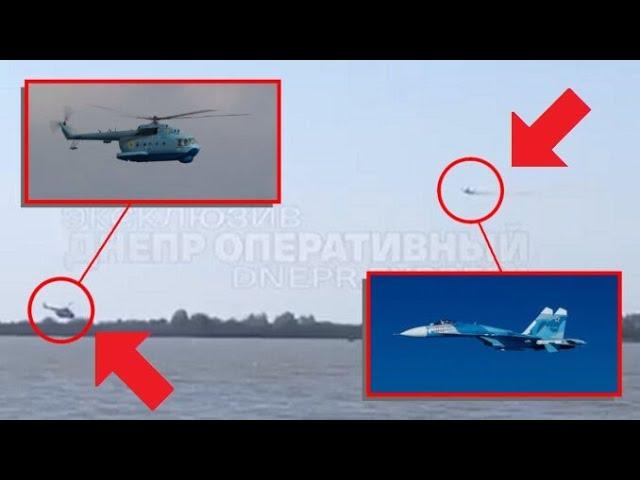  Russian Fighter Jet Tries To Down Ukrainian Helicopter With 30mm Cannon From Close Range