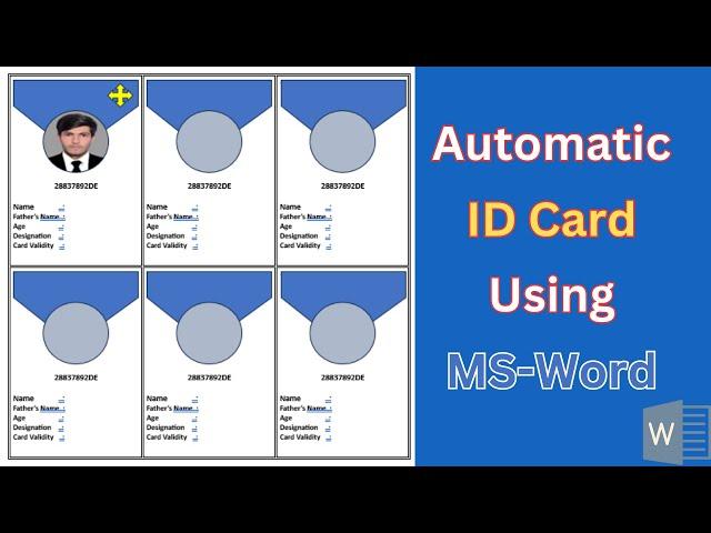 Automatic ID Card Creation in Microsoft Word | Student Card, Employee Card in MS Word