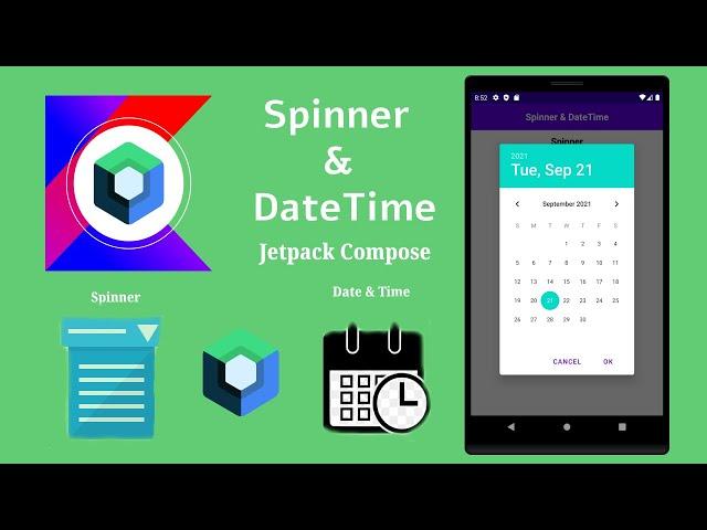 Spinner & DateTime Picker in Jetpack Compose | Android | Make it Easy