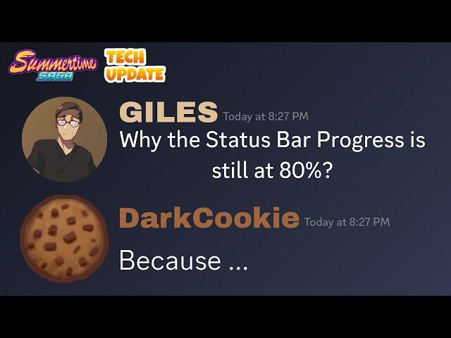 Why the Status Bar Progress stopped moving and stuck at 80%? - Summertime Saga Tech Update News