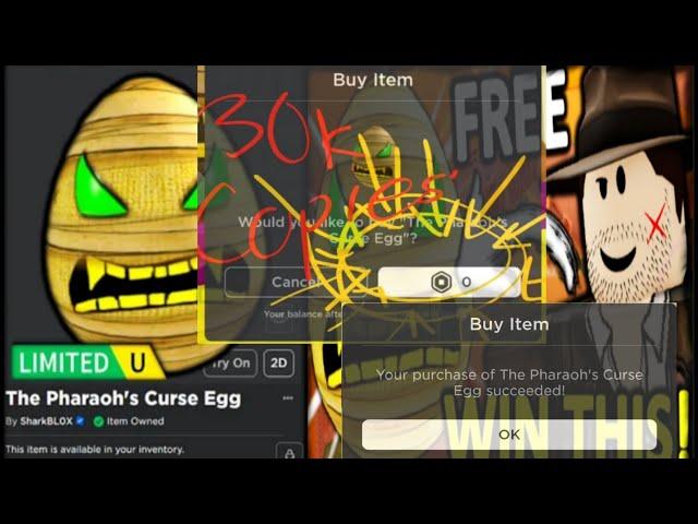 NEW FREE UGC LIMITED EVENT!30k STOCKS HOW TO GET The Pharaoh’s Curse Egg! (ROBLOX UGC EGG HUNT 2023)