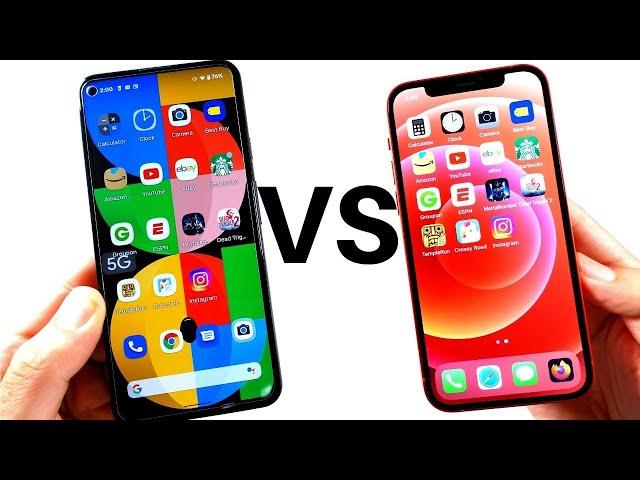 Google Pixel 5A vs iPhone 12 Speed Test!