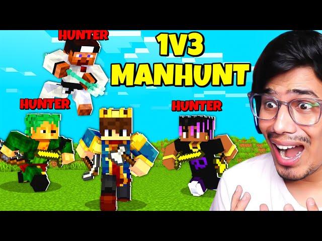 MINECRAFT SPEEDRUNNER VS 3 HUNTER REMATCH(Manhunt)