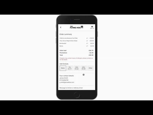 Gratuity feature in ByTable