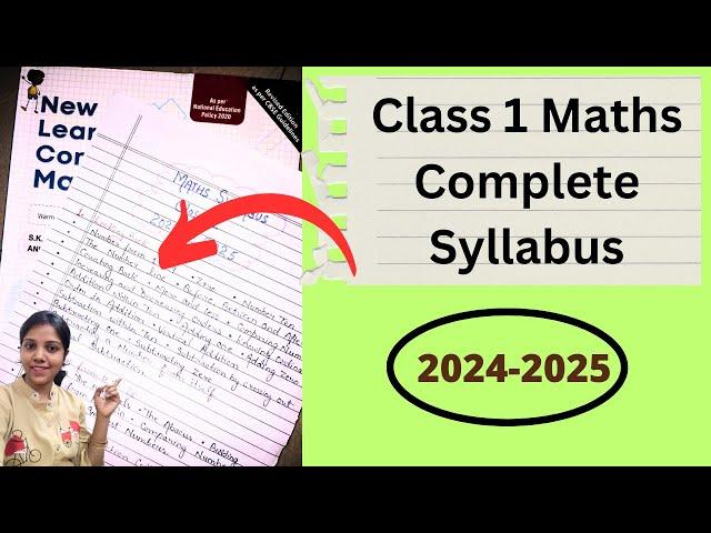 Class 1 Maths Syllabus CBSE ICSE | What To Teach In Class 1 Maths | 1st Class Syllabus | 2024-2025